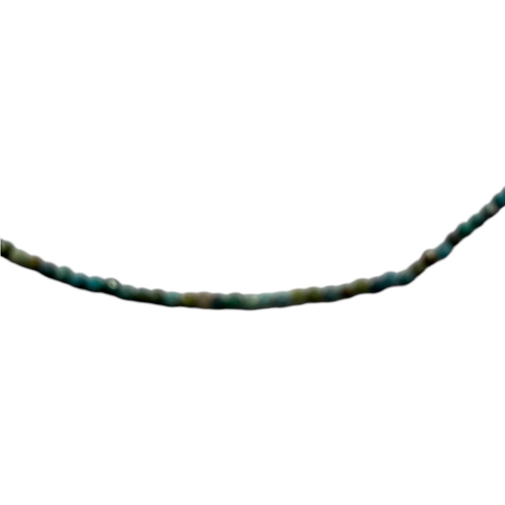 Real Turquoise small Beaded Gemstone Necklace, Chocker, Adjustable,18 inches,New - Picture 2 of 6